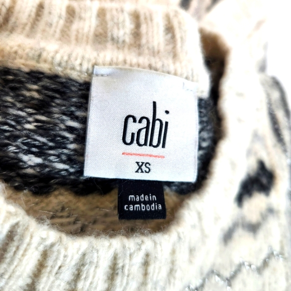 CABI Snowflake Holiday Cottagecore Knit Pullover Sweater (XS, fits big) - Picture 11 of 13